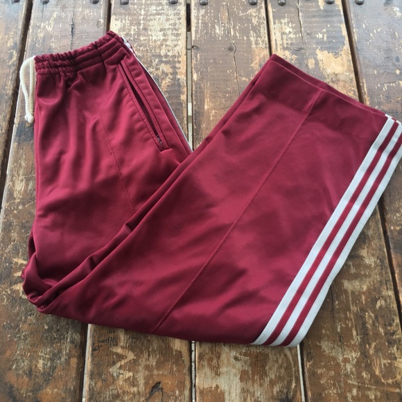 Vintage 1970s Adidas ATP Burgundy Trackpants/ L - Picture 2 of 4